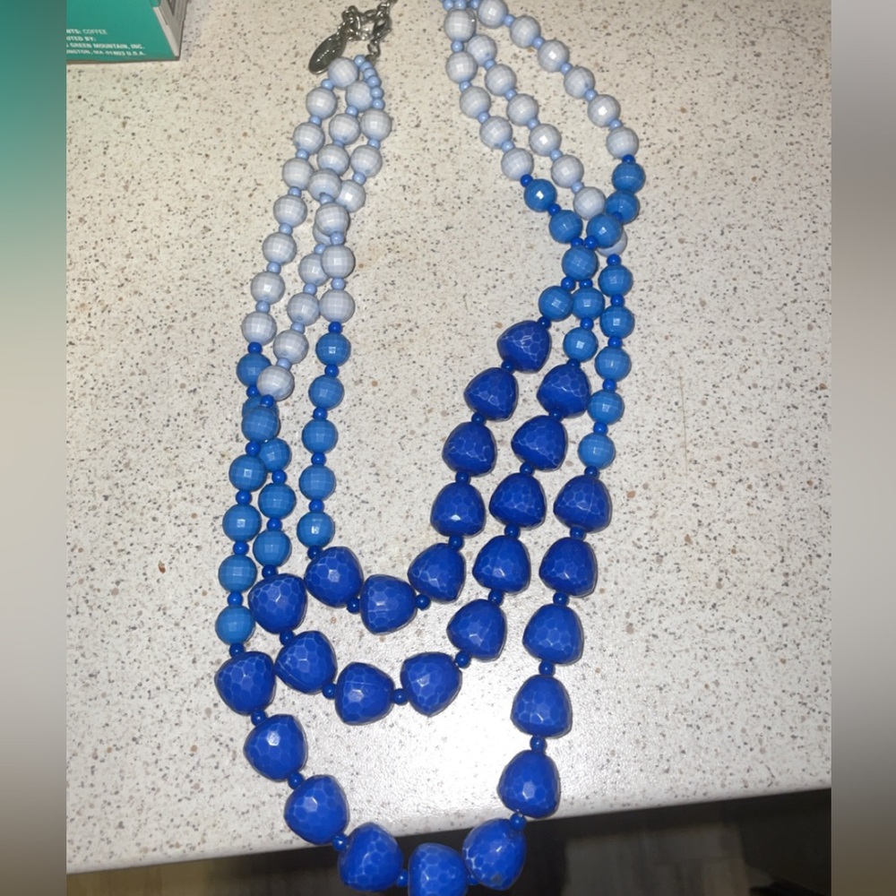 Blue triple layered necklace